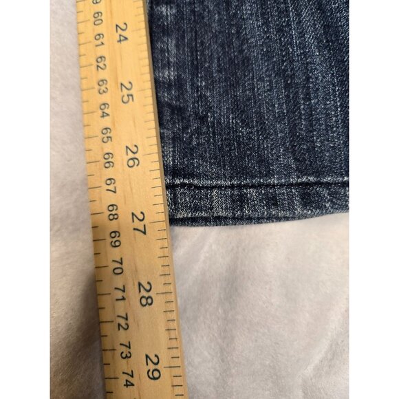 Bisou Bisou Bootcut Y2K Jeans 27 Waist Silver Back Pocket Embroidery - Picture 5 of 6